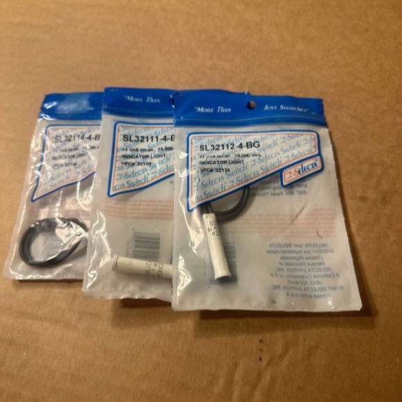 (NEW - LOT 3) SELECTA SL53211-6-BG 53216 125V White Flush Indicator Light - Picture 1 of 4